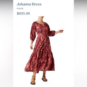 Figue Johanna Dress - Fall Paisley Berry Color - NWT - Size: Large